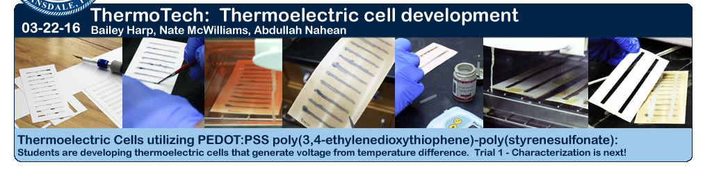 03-22-16: First thermoelectric cell!